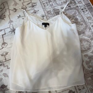 Aqua White Satin V-Neck Camisole